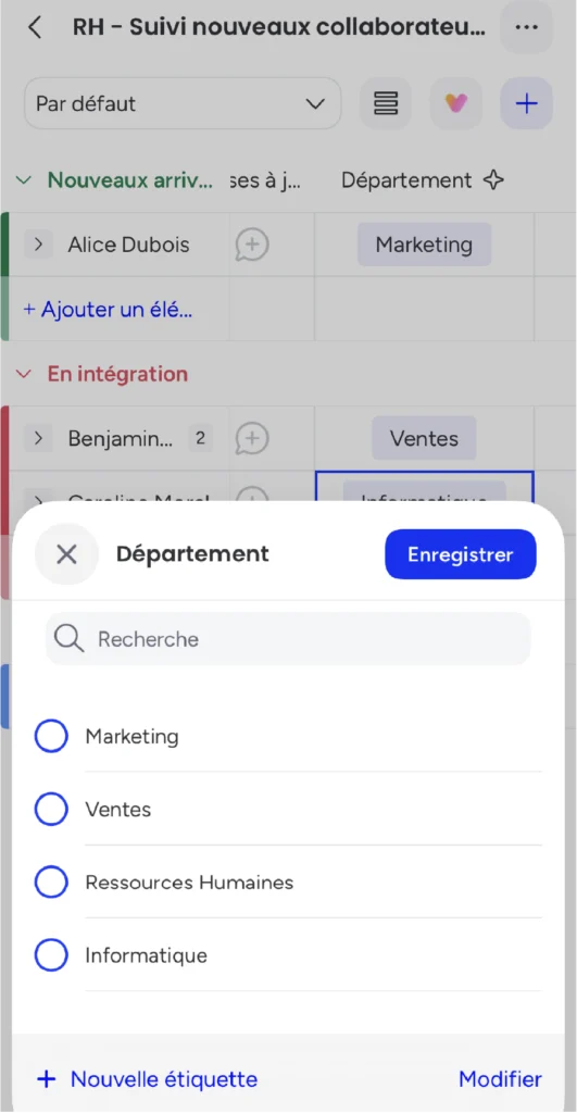 screen mobile appli monday