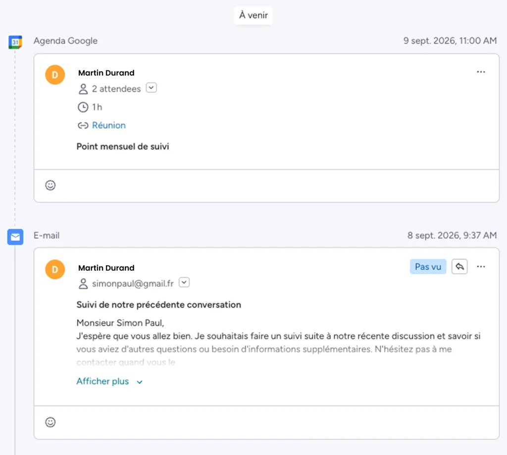 photo informations client page crm